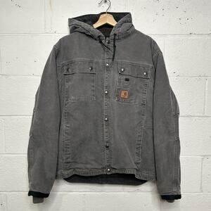 Y2K Carhartt Sherpa-Lined Multi-Pocket Jacket “Gravel” J284